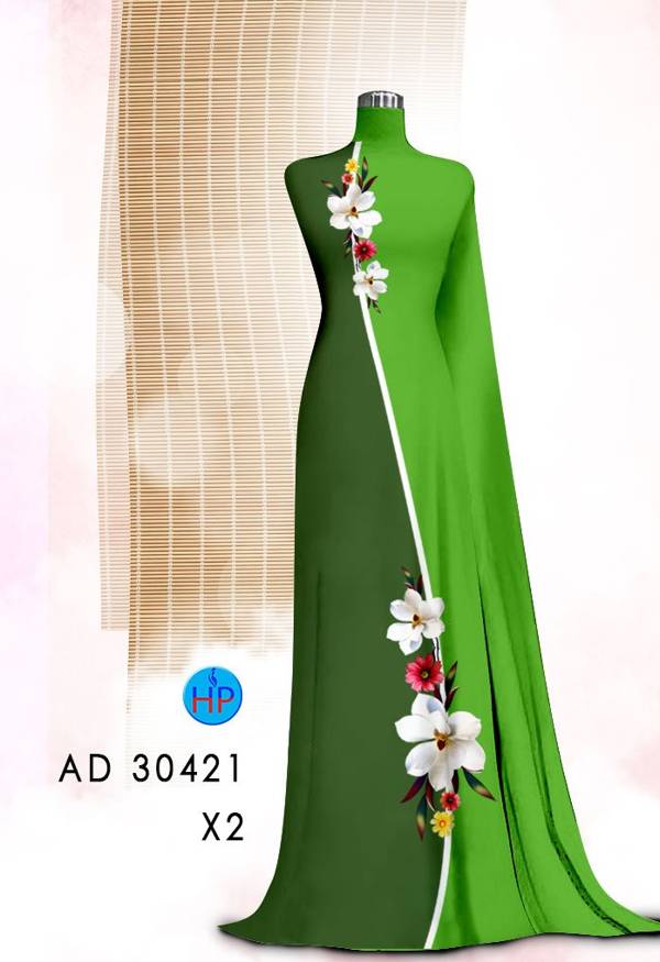 Vải Áo Dài Hoa In 3D AD 30421 52